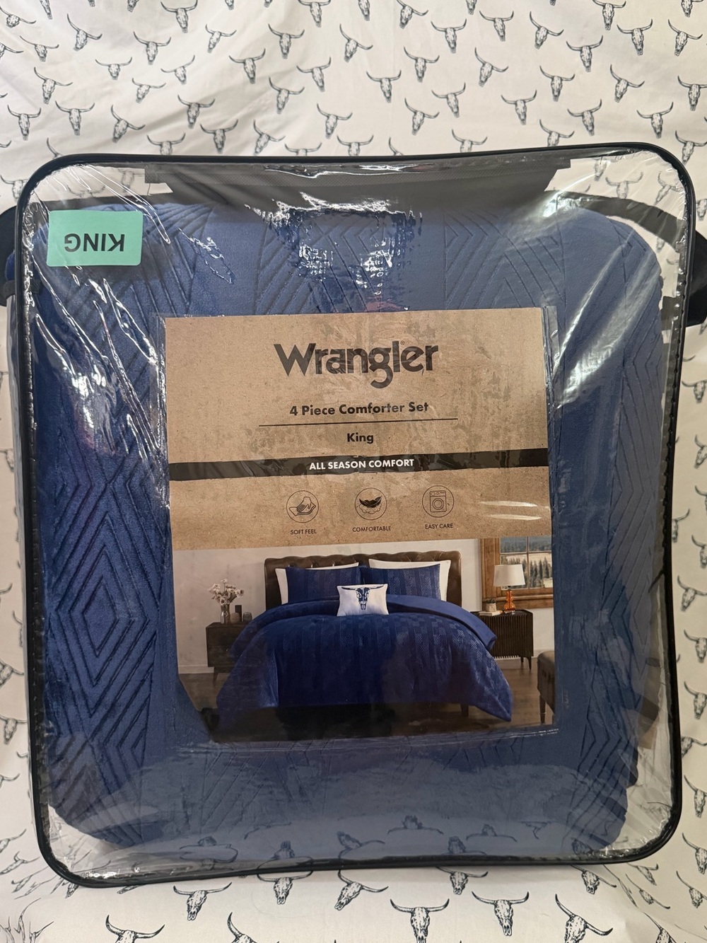 Wrangler King Comforter Set in Deep Blue